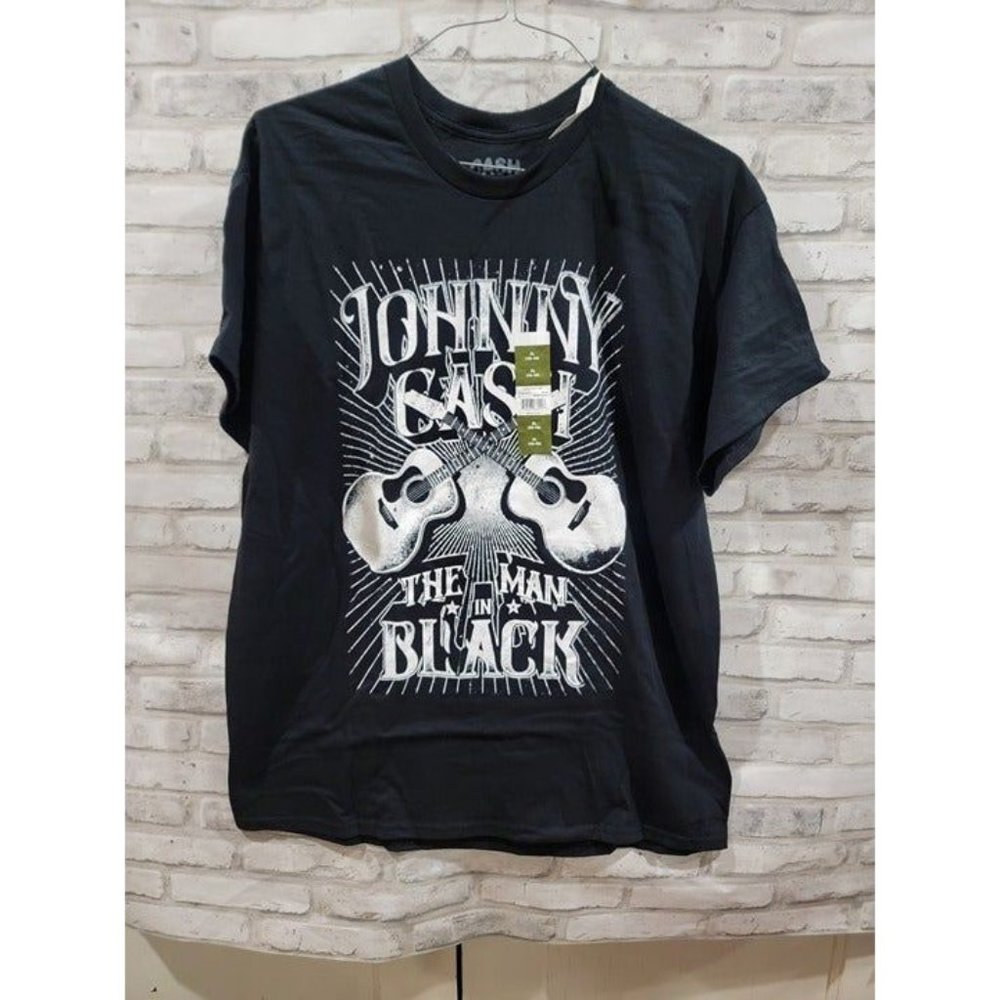 Johnny Cash Man Man in Black Graphic Tee with Short Sleeves XL New with tags